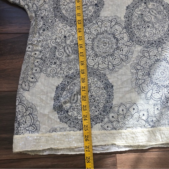 Short sleeve top, plus size, see photos, gathered sleeves, removable scarf - Picture 5 of 6